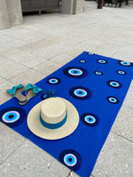 Beach towel evil eyes blue